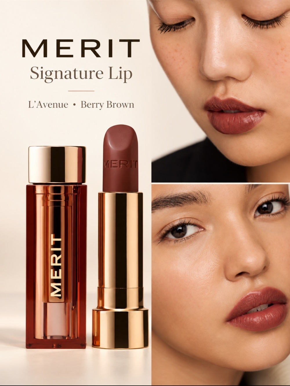 Merit L’Avenue signature lip, lightweight lipstick
